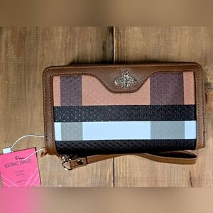 Iconic Bags  Brown and Black Striped Wallet